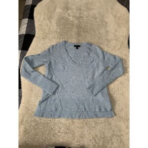 J Crew Womens Sky Blue Pullover Sweater‎ Alpaca Wool Nylon Blend Size XXS
